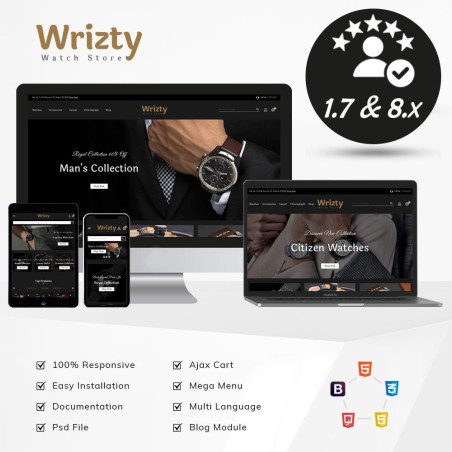 Wrizty Watch Store Wrizty watch store template conçu avec une atten...