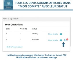 Devis Produit, Autoriser le client à demander un devis Devis produi...