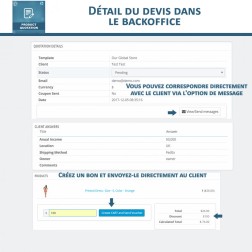 Devis Produit, Autoriser le client à demander un devis Devis produi...