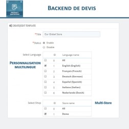 Devis Produit, Autoriser le client à demander un devis Devis produi...