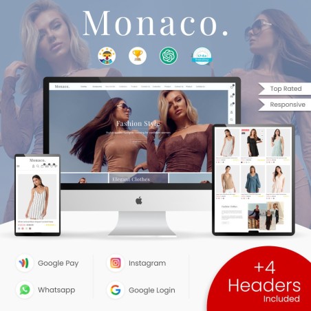 Mode Monaco - Vêtements & Chaussures, Bijoux Le thème Prestashop es...