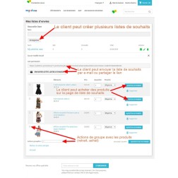 Liste de souhaits avancé  Ce module permet à vos clients de créer e...