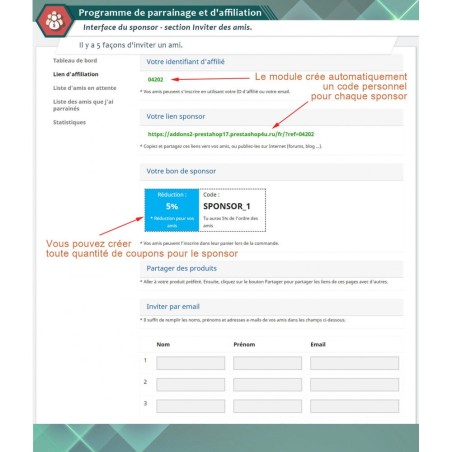 Programme de parrainage et d'affiliation