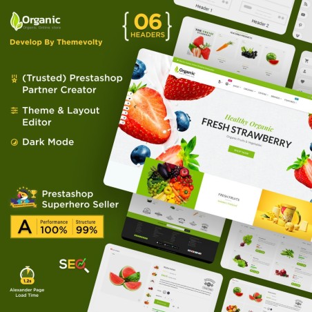 Organic Fresh–Food Grocery–Market Store Le thème réactif premium po...