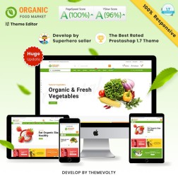 Organic Mega–Food and Fresh–Grocery Super Store Le thème réactif Pr...