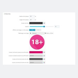 Vérification d’Âge Minimum (Popup) Prenez les précautions légales p...