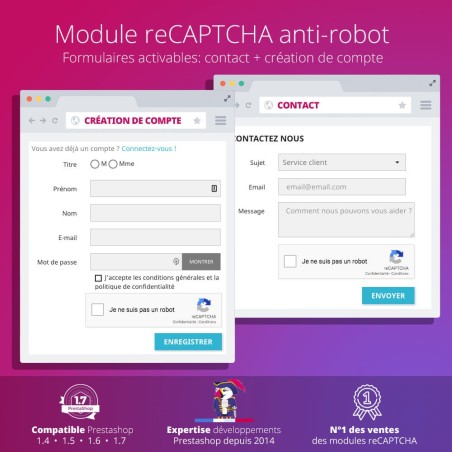 re Captcha - Anti Spam - recaptcha - anti faux comptes Le module re...